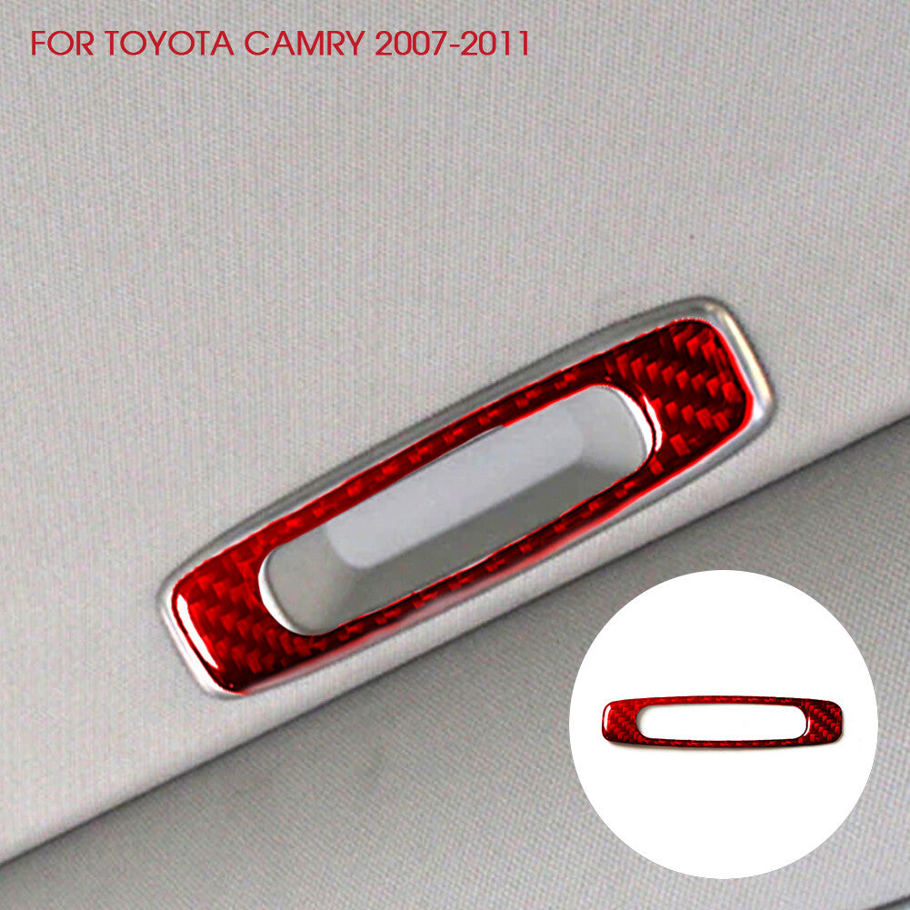 Red Carbon Fiber Sunroof Handle Decorative Trim Cover for Toyota for Camry 2007-2011