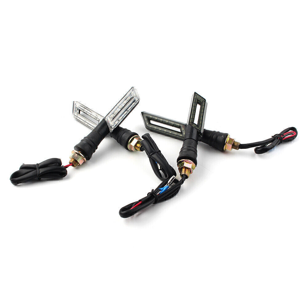2 x Universal 15 LED Motorcycle Turn Signal Indicators Taillight Amber Light 12V Q