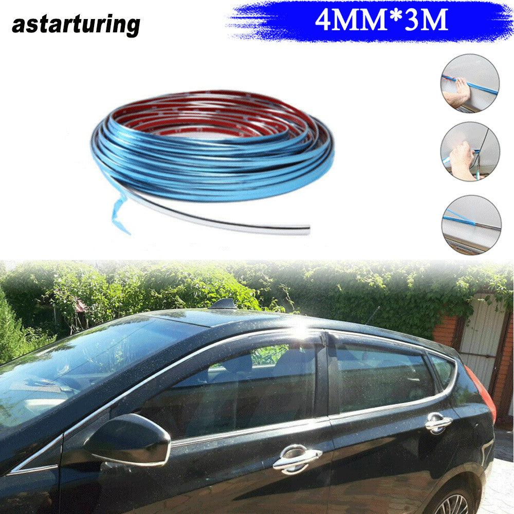 4mm3m Chrome Moulding U Trim Strip Car Auto Door Trunk Edge Guards Protector
