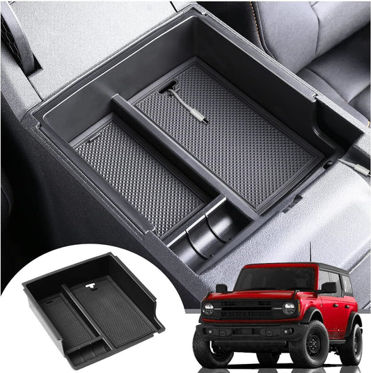 For 2021-2024  for ford  Bronco Center Console Armrest Storage Box Tray Accessories Q