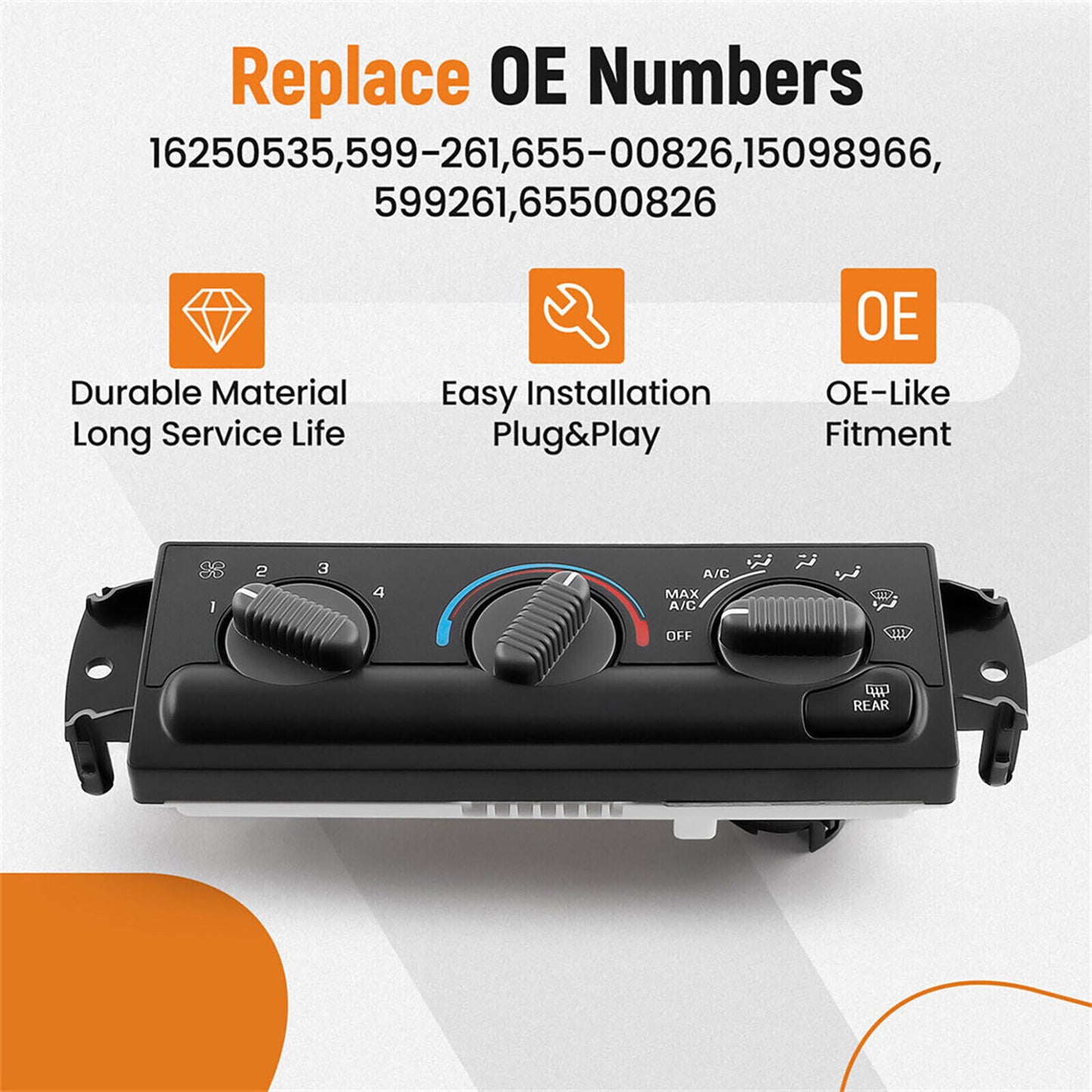 A/C Heater Climate Control Switch for Oldsmobile Bravada 1999-2002 1509896