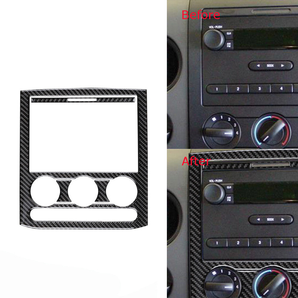 4Pcs Carbon Fiber Inner Center Control Panel Trim Cover for Ford F150 2004-2008