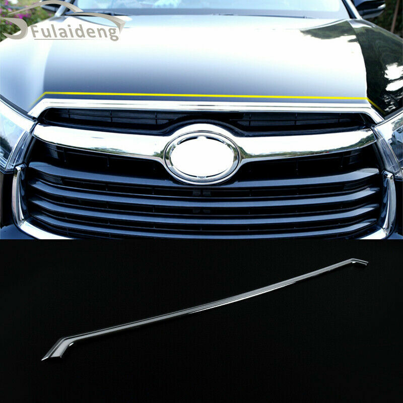Chrome Front Engine Hood Center Grille Decor Strip for Toyota Highlander 2014-19