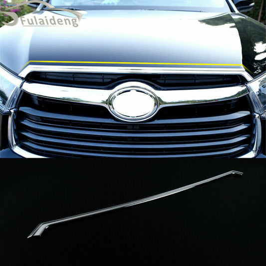Chrome Front Engine Hood Center Grille Decor Strip for Toyota Highlander 2014-19