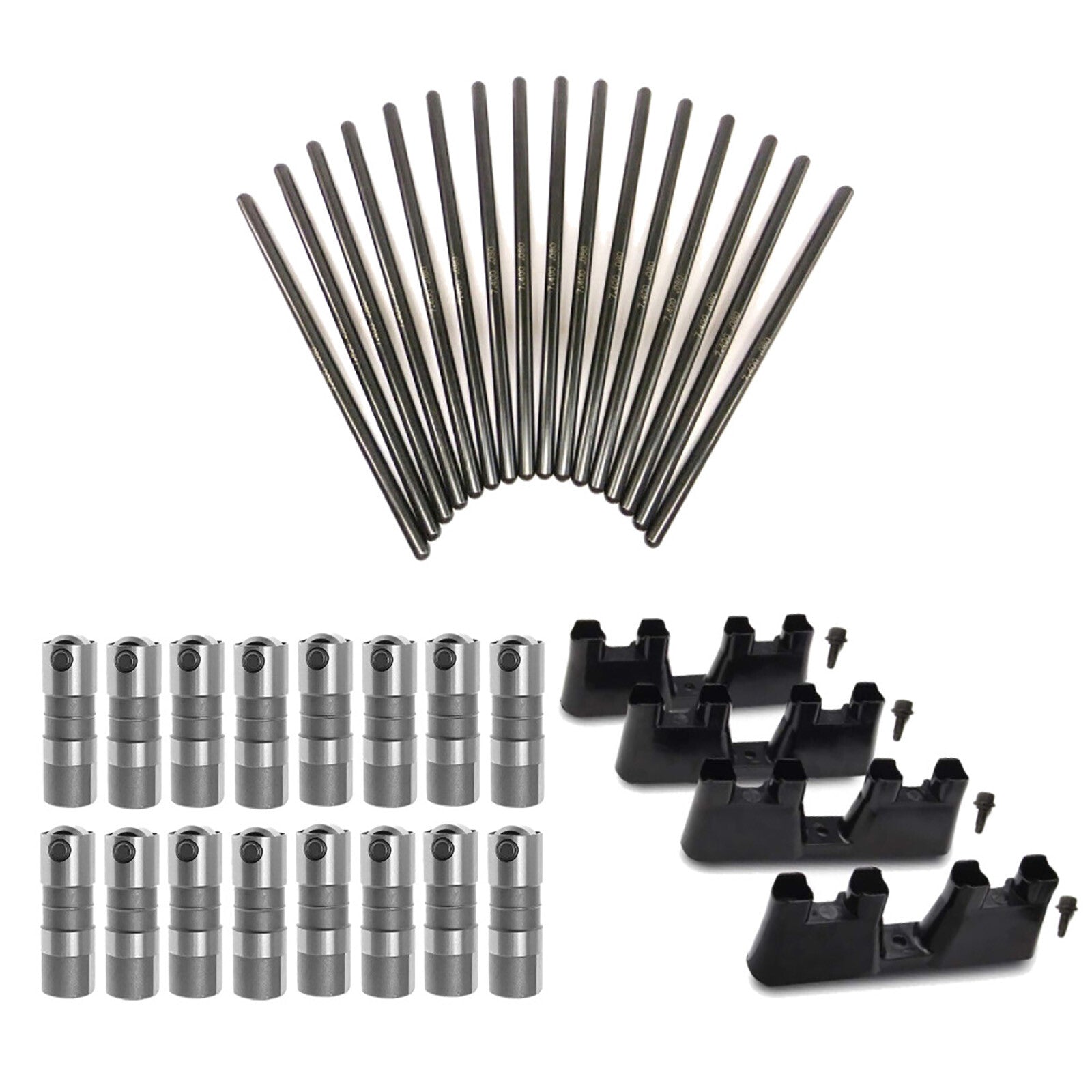 Lifters Kit Set W/ Trays 7.400 Pushrods For LS LQ LY LM 4.8 5.3 5.7 6.0L Engines