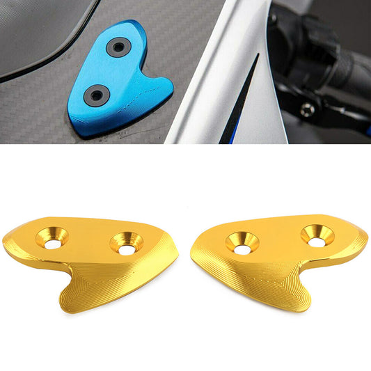 Gold Rearview Mirror Block Off Base Plates Cover for Yamaha YZF-R1 2015 2016-19 Q