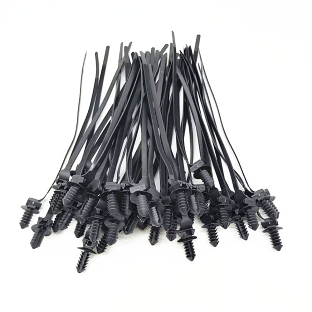 Push Mount Cable Ties Winged Car Nylon Zip Tie Fixing Can Release 50PCS