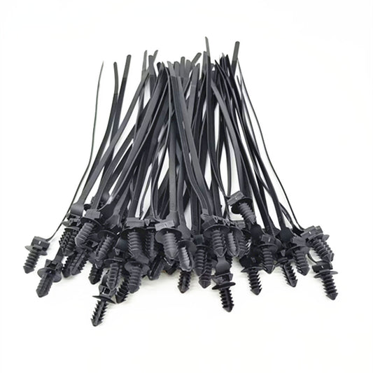 Push Mount Cable Ties Winged Car Nylon Zip Tie Fixing Can Release 50PCS
