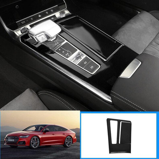 for Audi A6 A7 S6 S7 RS6 2019-23 Glossy Black Center Console Gear Shift Cover 2x
