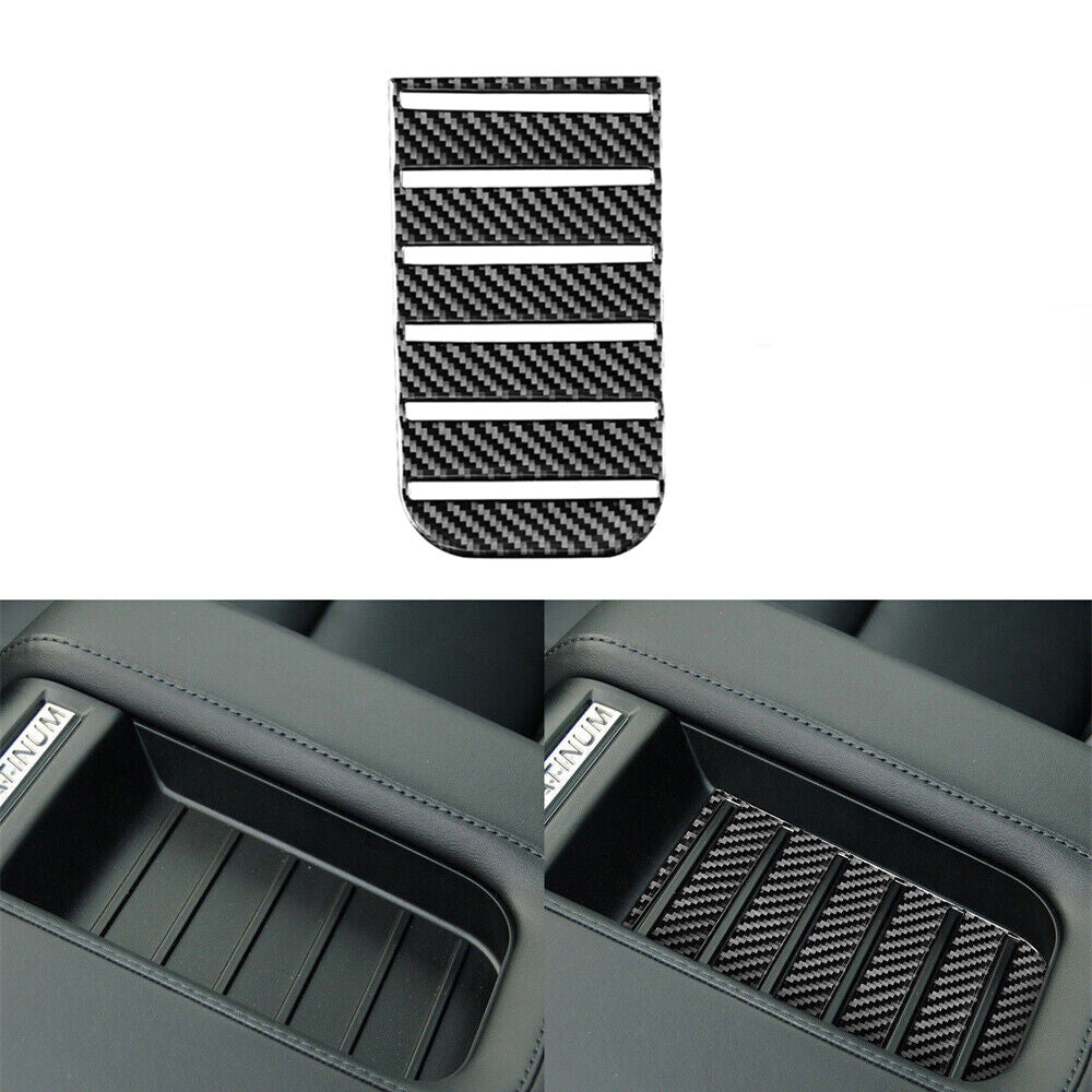 for Toyota Tundra Carbon Fiber Center Armrest Storage Box Mat Cover 2014-2018