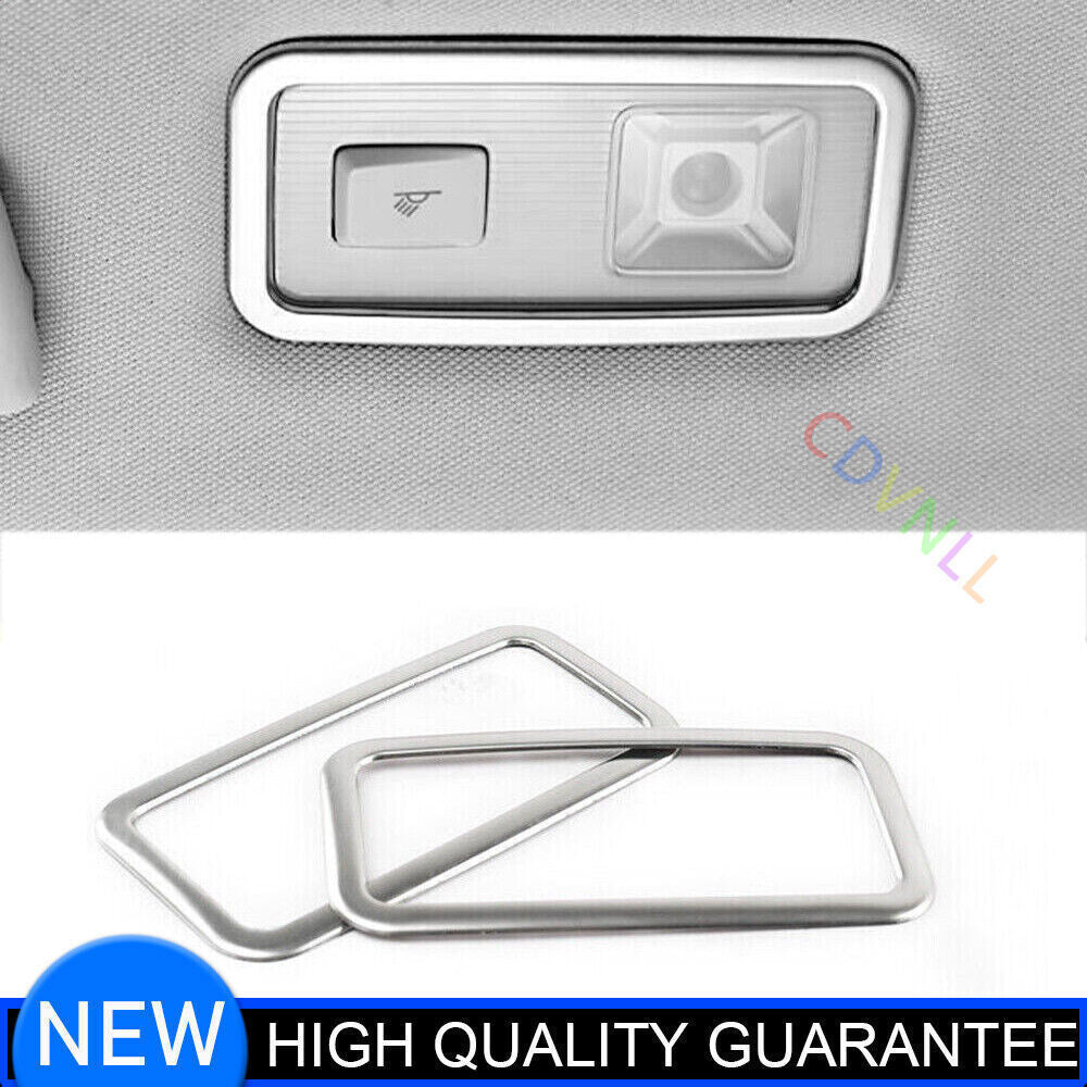 for Volkswagen Atlas 2018-2023 Matt Silver Rear Reading Light Lamp Decor Trim 2X