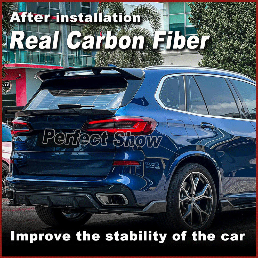 Fit for BMW X5 G05 M50i 2018-2021 REAL Carbon Rear Roof Spoiler Window Wing Lip
