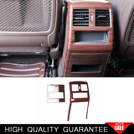 for Benz GLE GLS 16-19 Brown Wood Grain Rear Air Outlet Vent Panel Cover Trim 2P