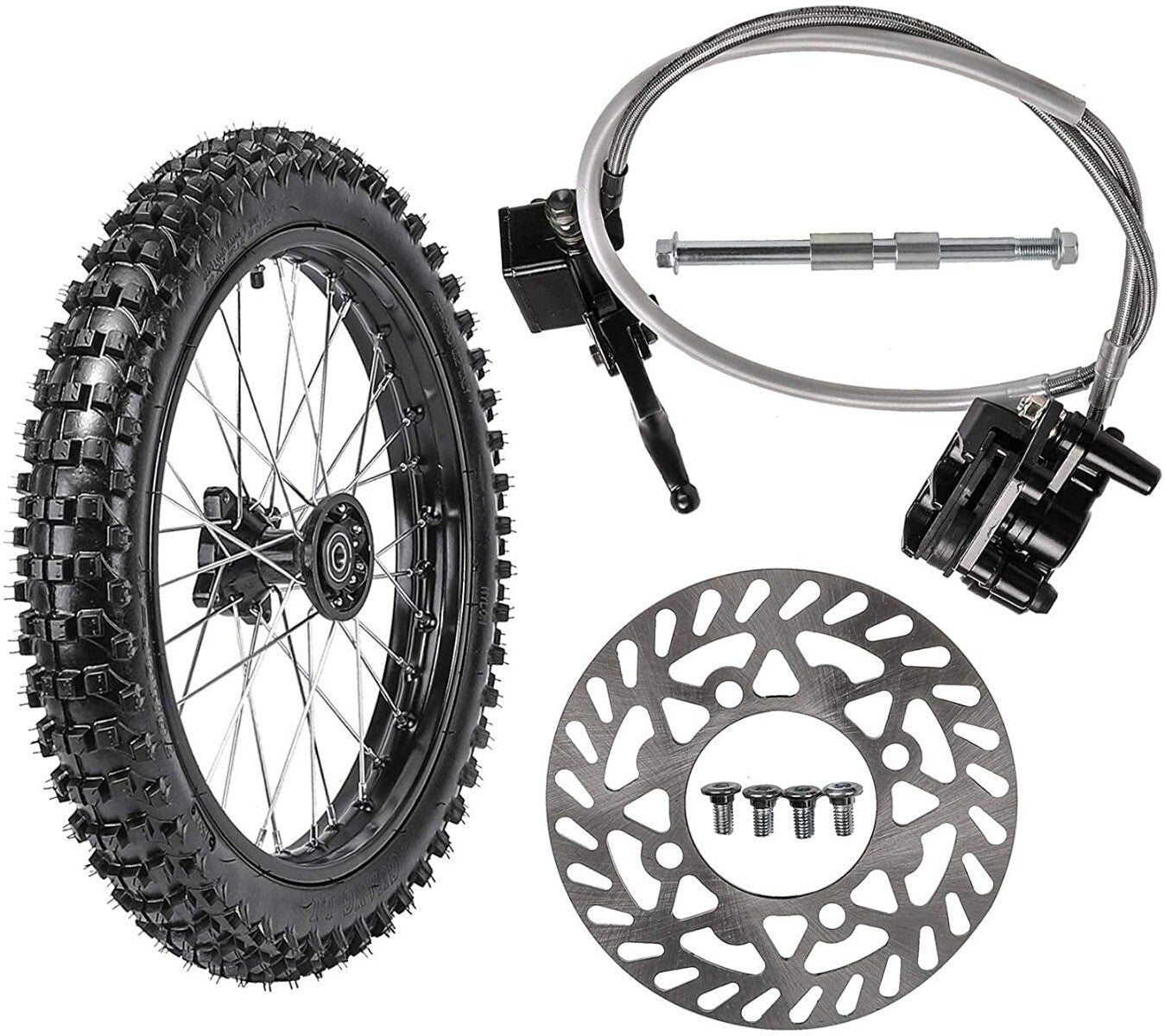 19-inch front wheel, 70/100-19 rim brakes suitable for Pit bicycles, Taotao 125cc, 150cc, 200cc...