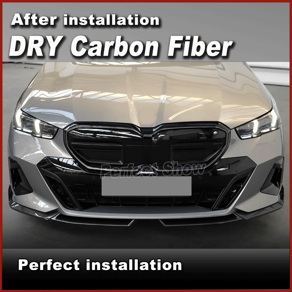 for BMW G60 530i 540i M-SPORT 2024UP Dry Carbon Fiber Front Bumper Lip Splitters
