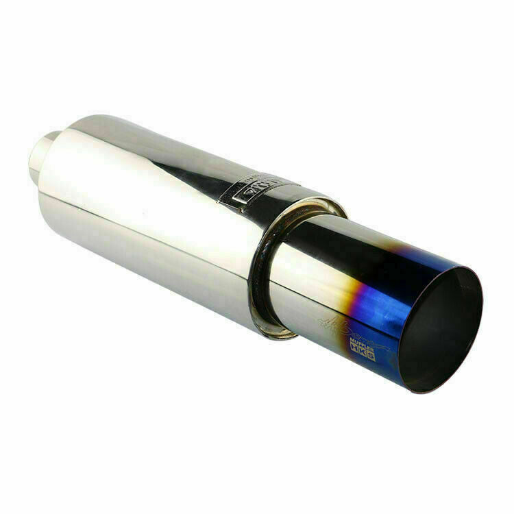 1x 3 inlet Straight Flow Racing Exhaust Muffler OD 4.5inch Body 5 500mm Blue