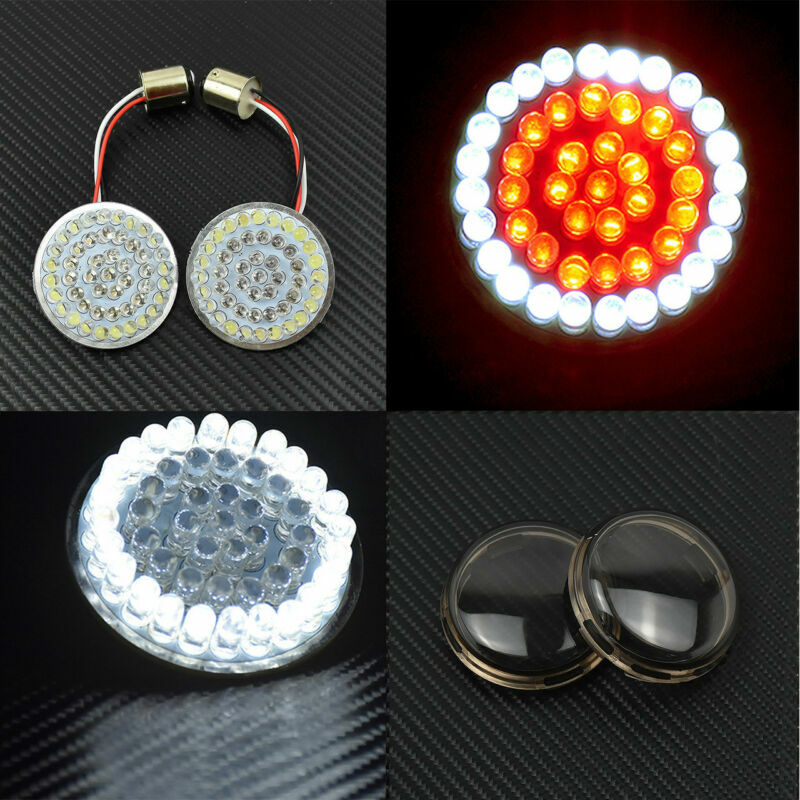2'' Bullet Turn Signal White/Red LED Light w/ Somke Lens Cover Fit for Harley Q