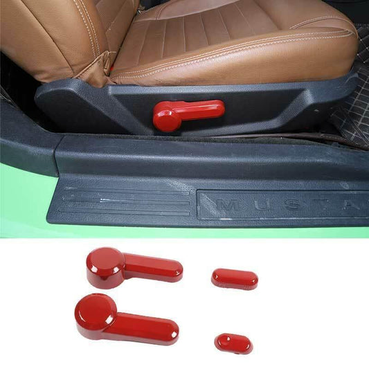 ABS Red for Seat Adjustment Handle Cover Trim 4pcs Fit for Ford for Mustang 2004-2014