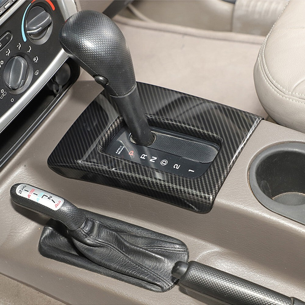 Central Control Gear Shift Panel Cover Trim for Jeep Liberty 1999-06 Carbon ABS