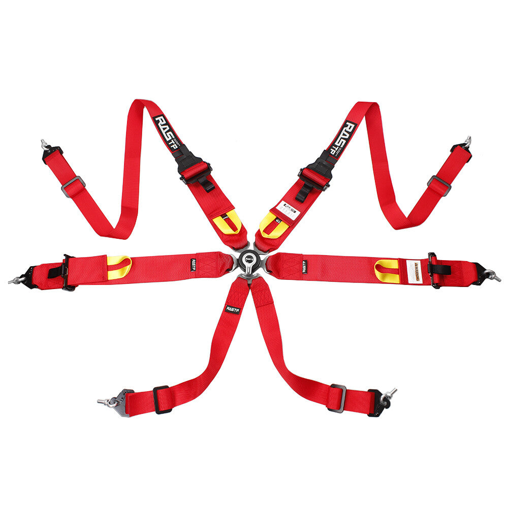 New Red RASTP 2 + 3 6-Point for Seat Belt Retractable for Seat Belts Universal Q