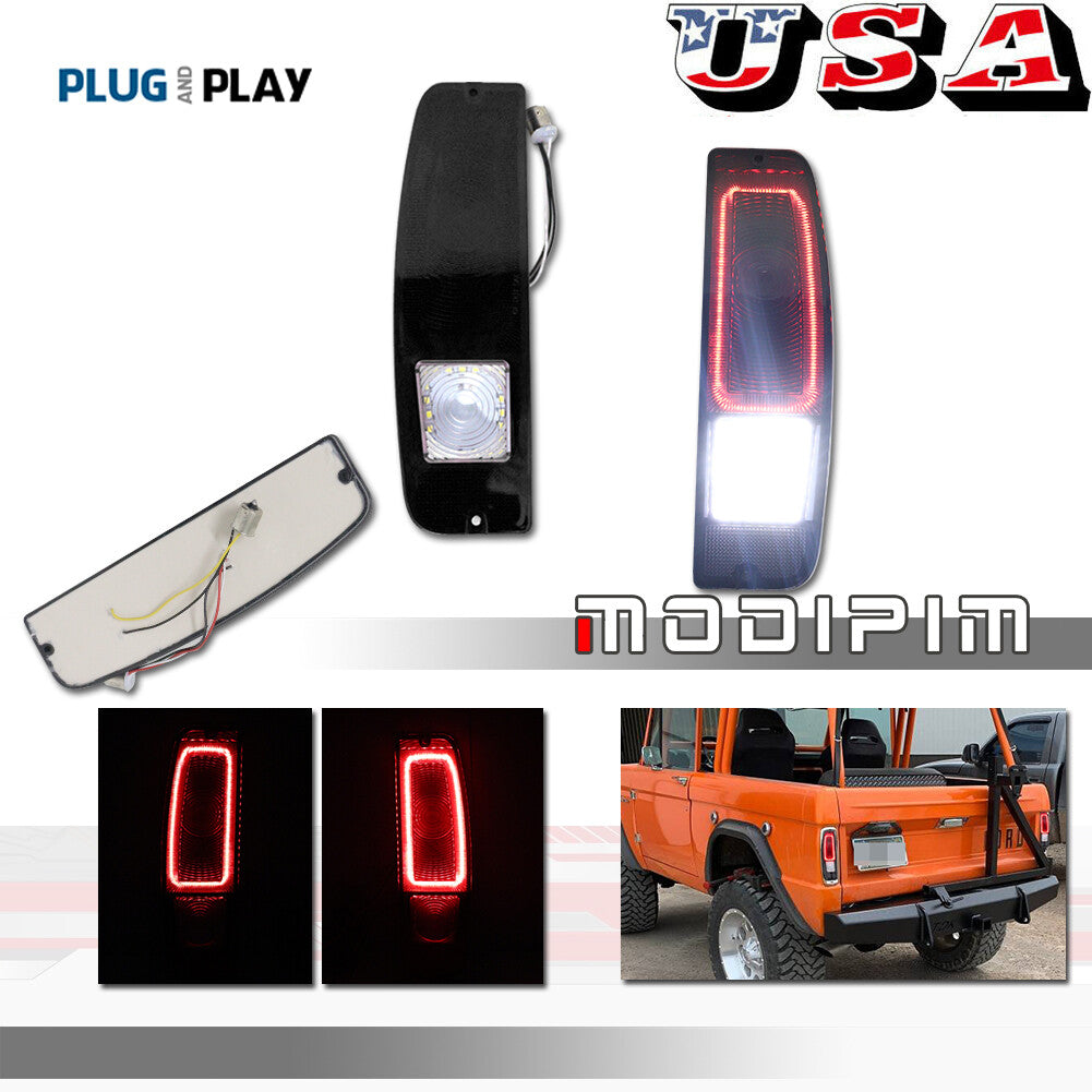 Smoke lens LED rear brake light suitable for 1967-1972 trucks and 1967-1977 for Mustang - v