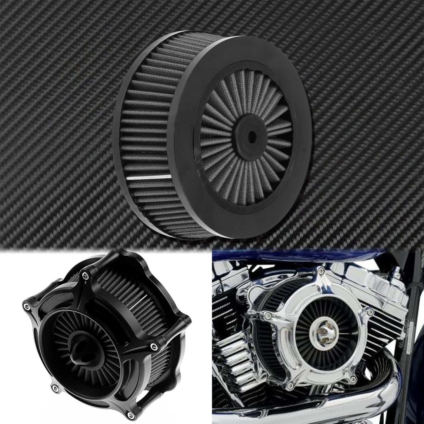 Motorcycle Gray Air Cleaner Intake Fitler Element Fit for Harley Touring Softail Q