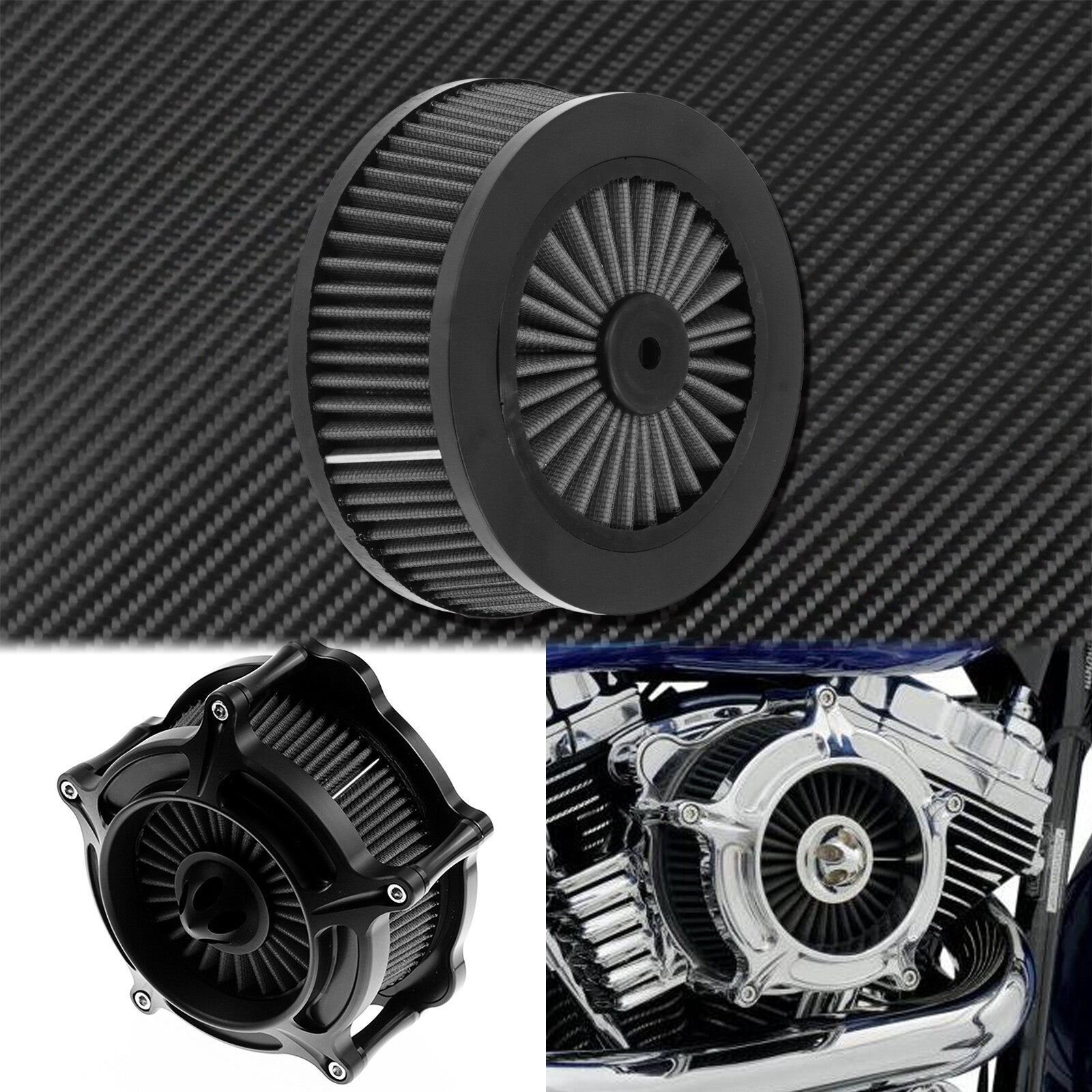 Motorcycle Gray Air Cleaner Intake Fitler Element Fit for Harley Touring Softail Q