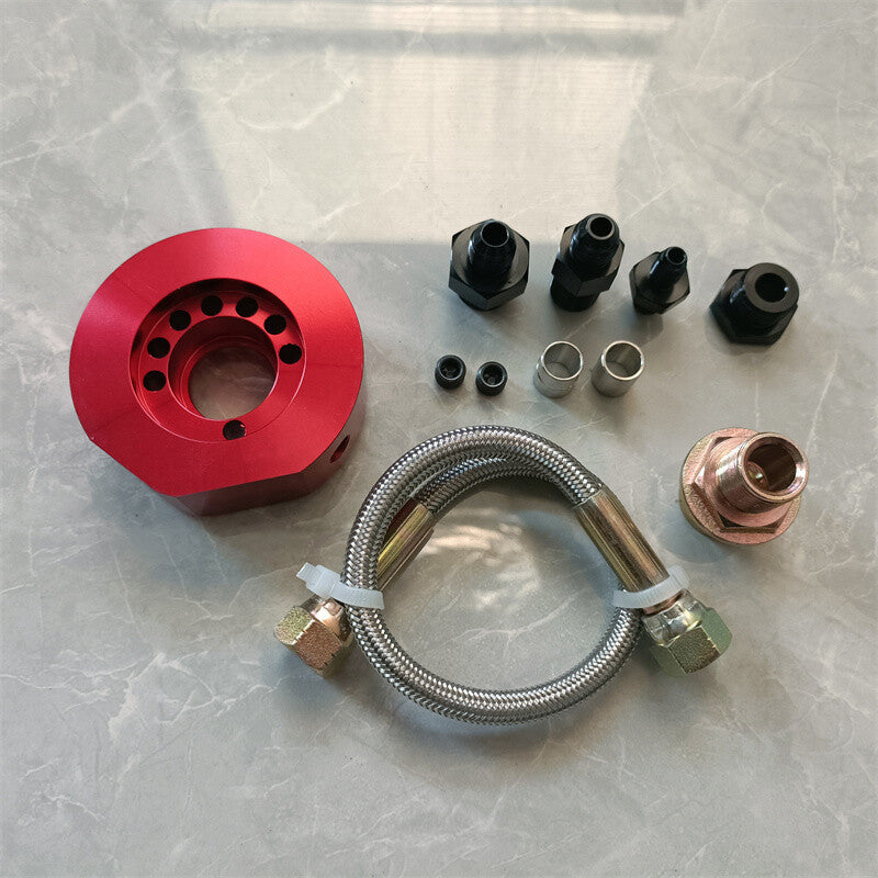 VTEC Head Conversion Kit - LS B18 B20 Aluminum Adapter Plate Sandwich Set Red