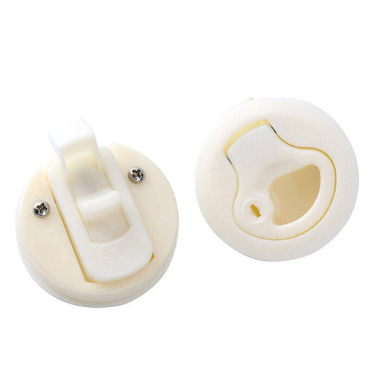 2 x White Plastic RV/Yacht/Boat Deck Latch Door 2-inch Punch-Pull Grand Slam Lock Parts - n