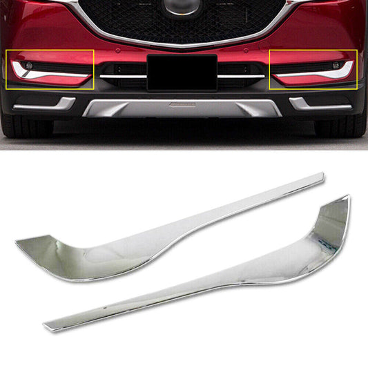 Fit for Mazda CX-5 2017-2020 2019 18 Chrome Front Fog Light Lamp Eyebrow Eyelid Trim
