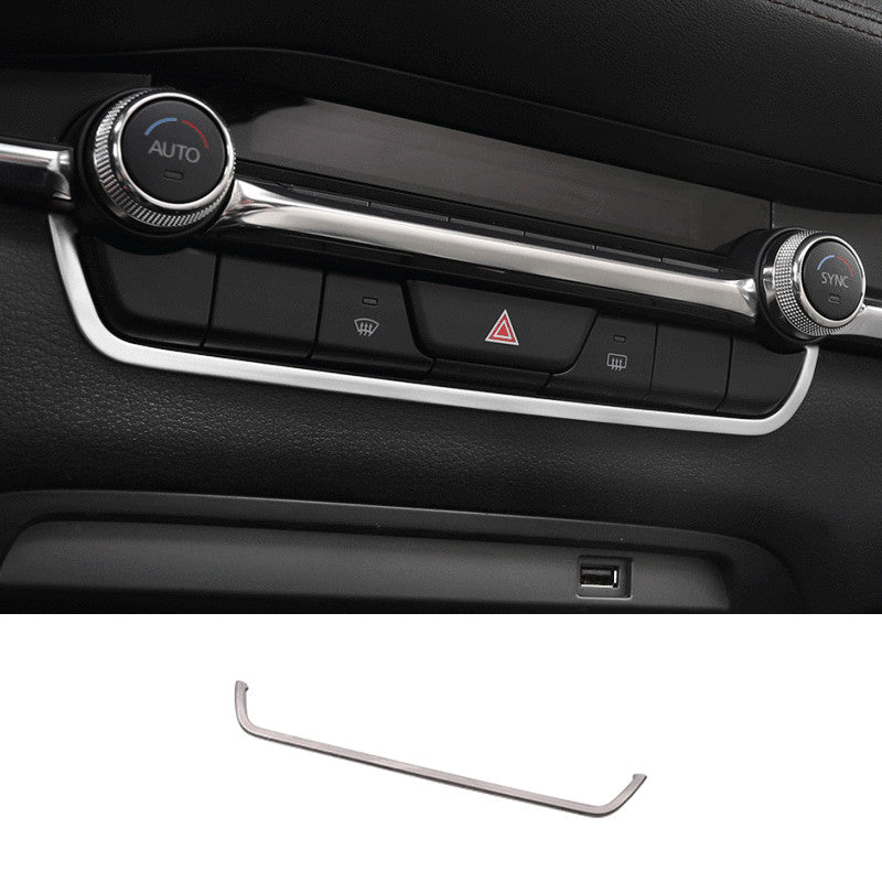for Mazda 3 Axela 2019-23 Steel Silver Emergency Light Switch Frame Cover Trim