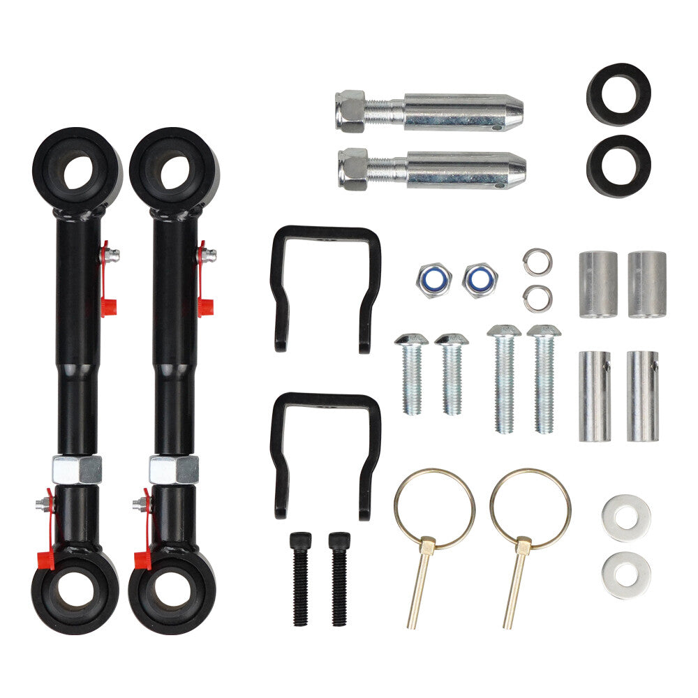 Adjustable front rocker stick quick-disconnect system for 1998-2006 TJ Cherokee