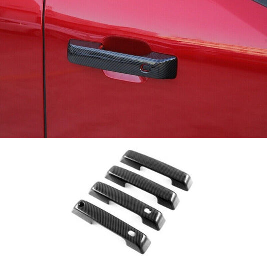 Carbon Fiber 4PCS Exterior Door Handle Cover Trim  for ford  F-150 F150 2021 2022