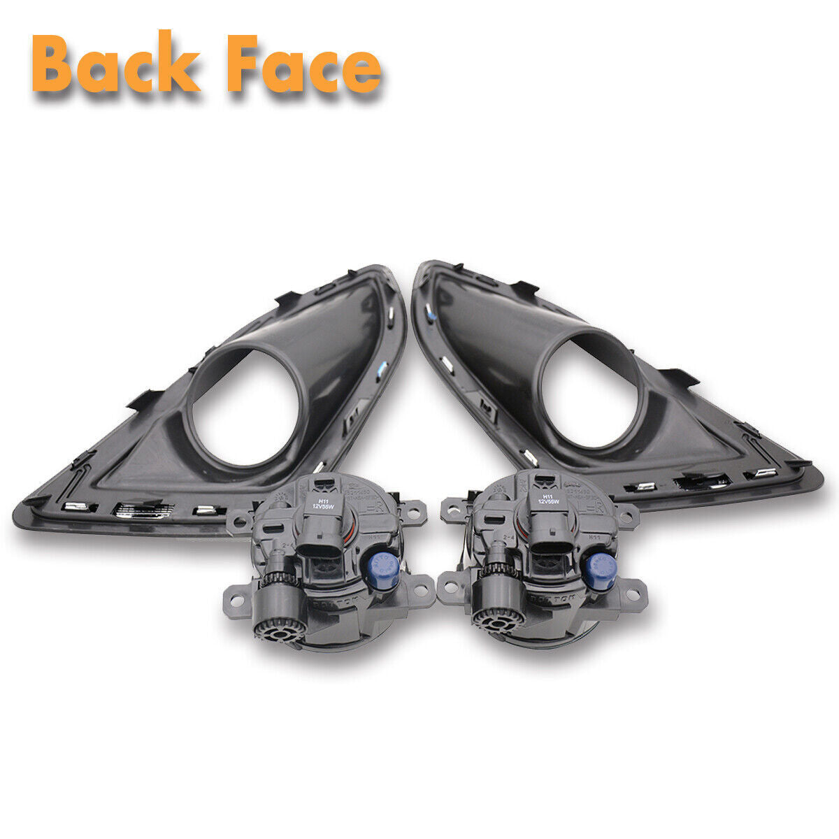 Front Bumper Fog Lights Lamps w/Cover Bezel Bulbs Kits for Ford Edge 2015-2017