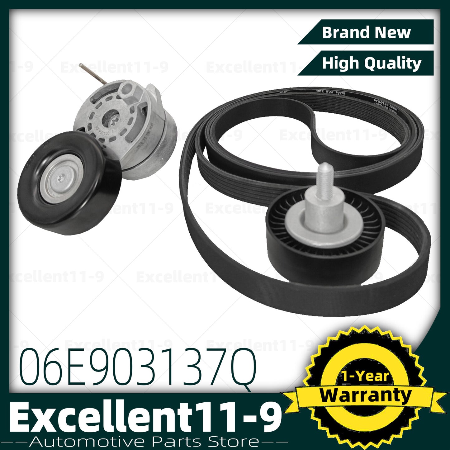 6PK2450 Belt Tensioner Drive Kit 06E903137Q for Audi S4 2008 - 2012 S5 CAKA CCBA- n