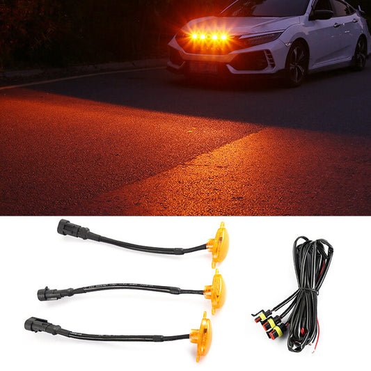 Yellow Lens Amber LED Front Grille Running Light Lamp Fit  for ford  F-150 Q