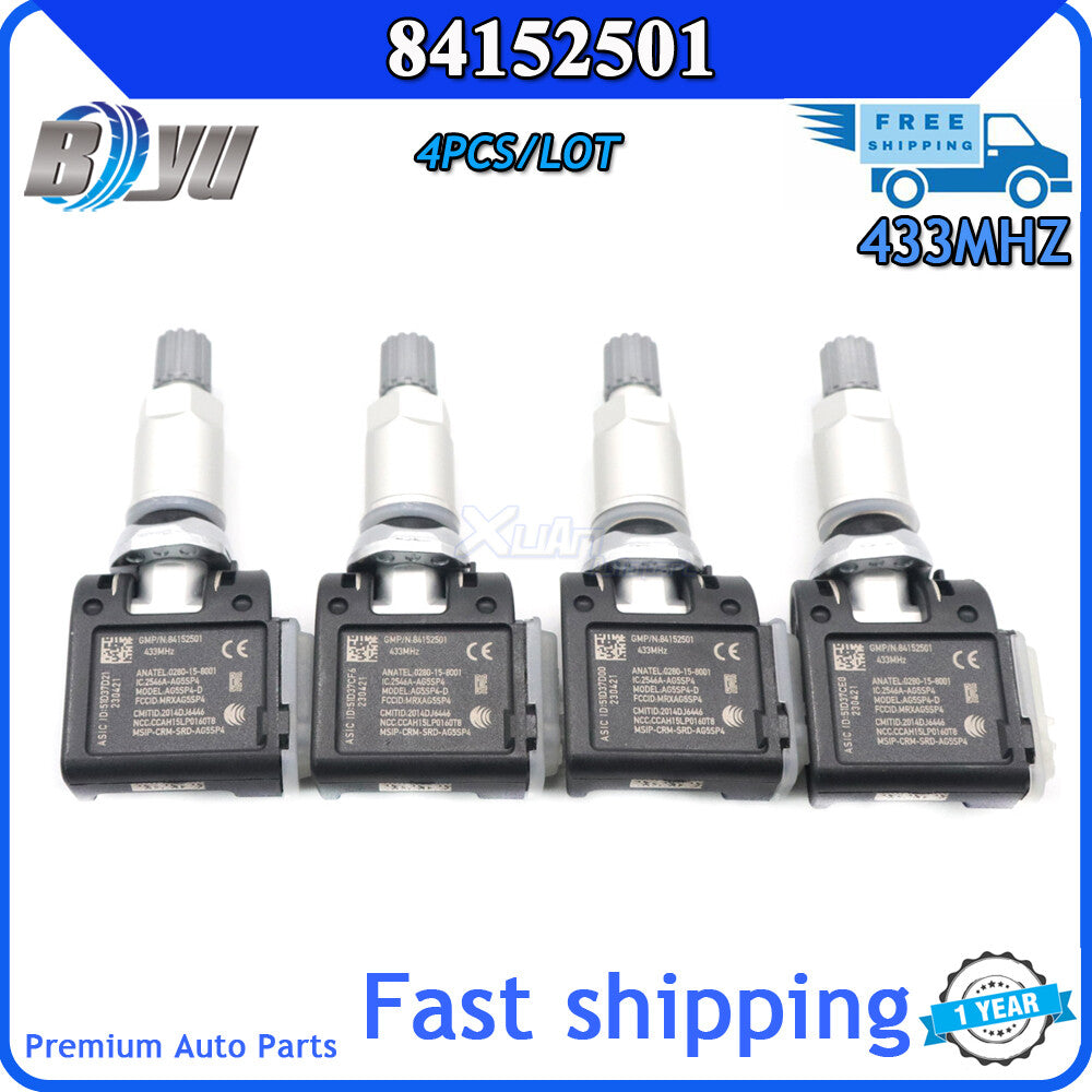 4-pack 84152501 tire pressure sensors for Escalade ESV for Chevrolet Silverado for Yukon 433MHz