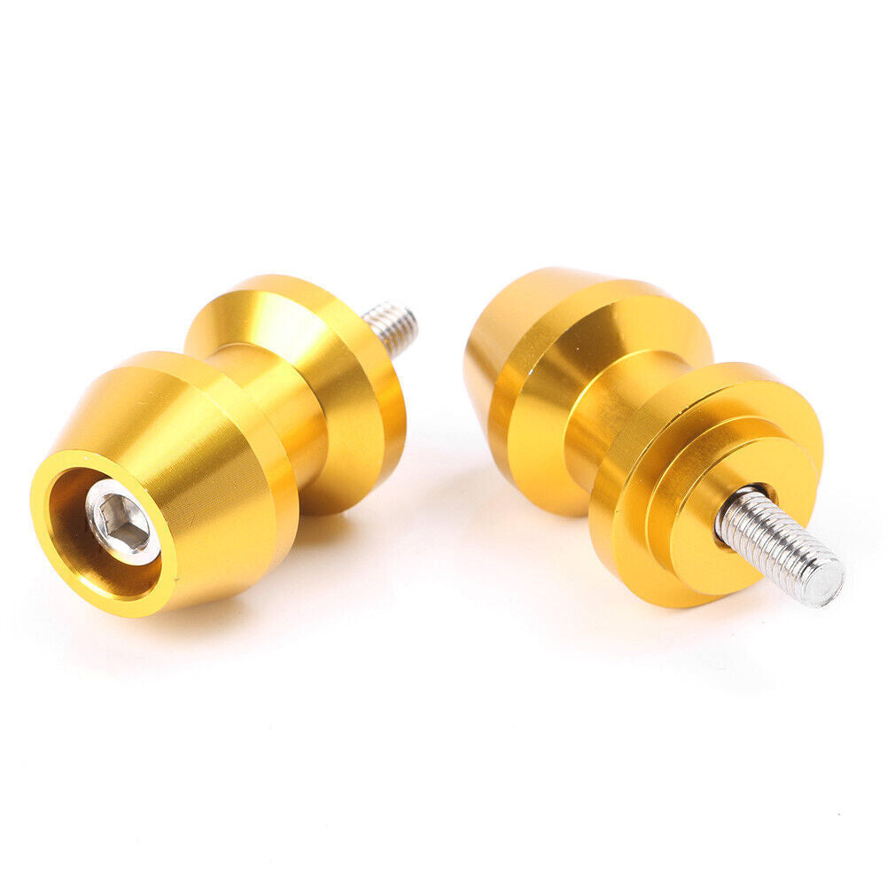 2x 6MM Swingarm Sliders Spools Fit for Yamaha R1 YZF-R1 /R6 YZF-R6 1998-2013 Gold