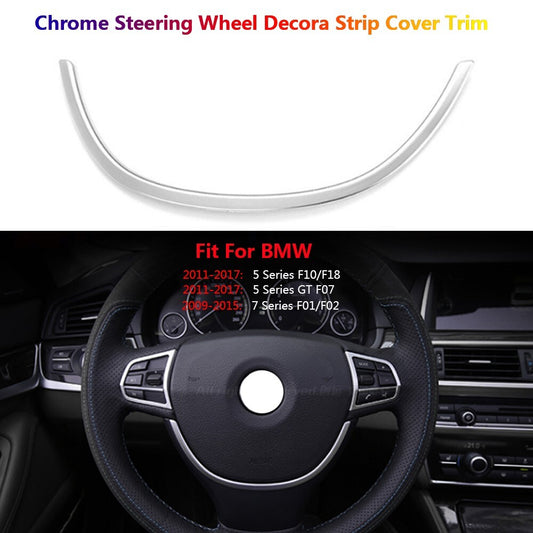 Chrome for BMW 5 7 Series F10 F07 F01 F02 Car Interior Steering Wheel Cover Trim
