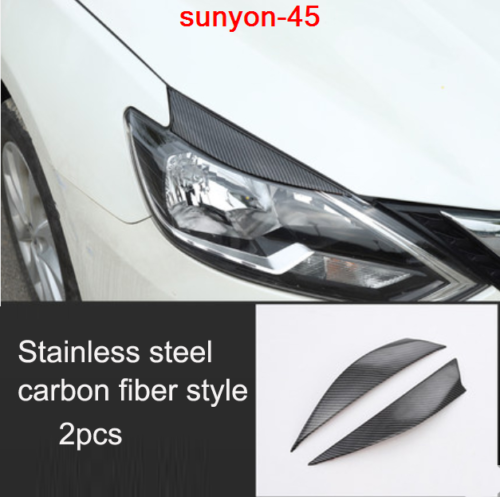 2016-19 for NISSAN SENTRA Carbon Steel Front Eyebrow Headlight Eyelid Cover Trim