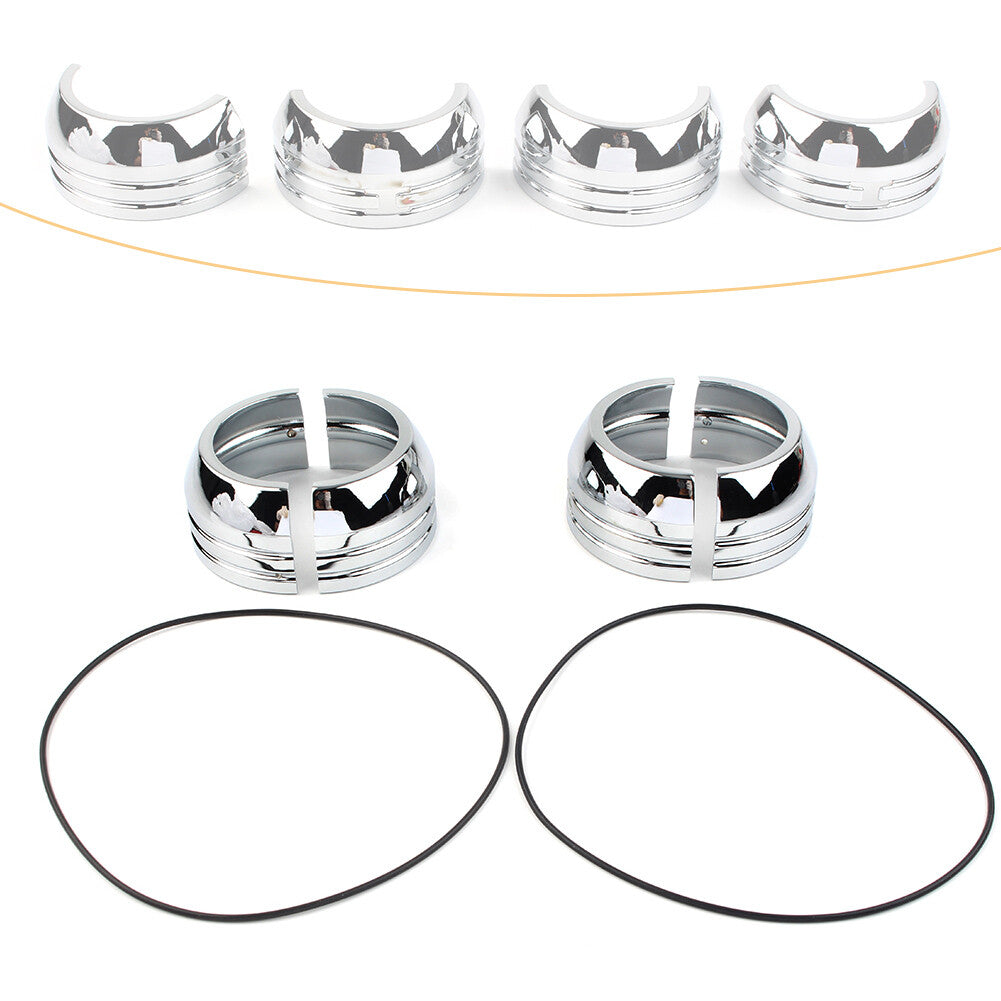 49mm Chrome Fork Boot Aluminum Cover Set for Harley Davidson FXD 2006-2017