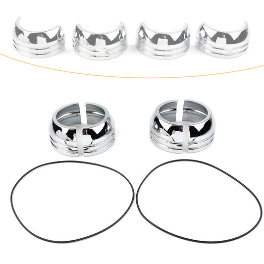 49mm Chrome Fork Boot Aluminum Cover Set for Harley Davidson FXD 2006-2017