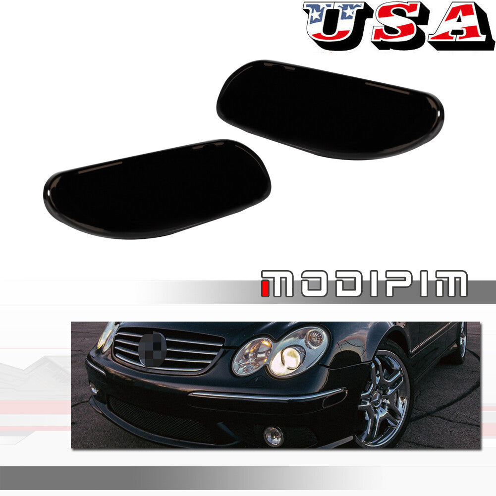 Pack Smoked Front Side Marker Light Housing for 01-07 W203 C Class - v