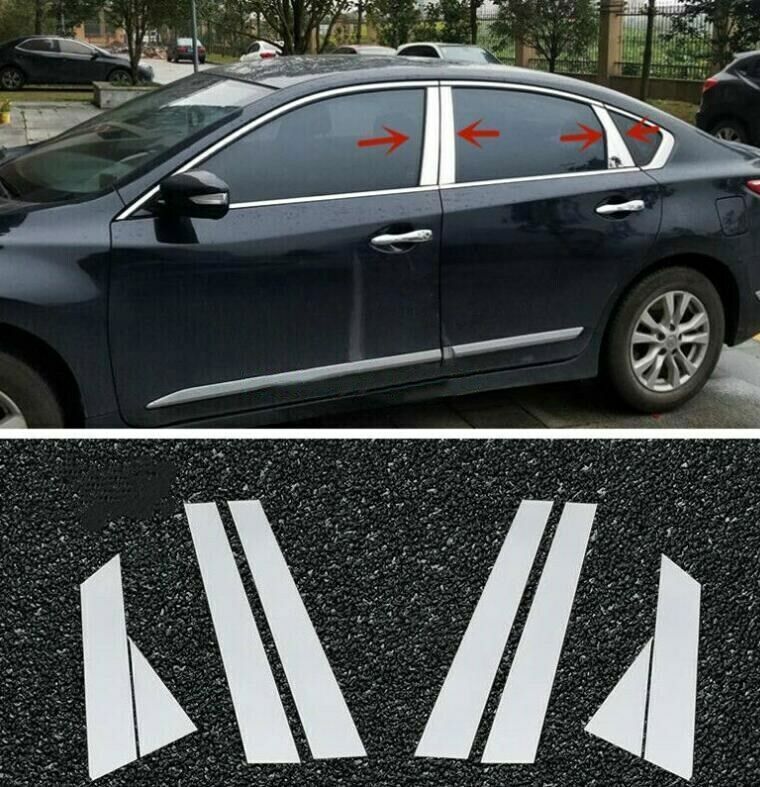 for Nissan Teana Altima 2013-2018 Chrome Pillar Posts Window Door trim Cover
