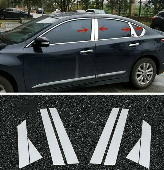 for Nissan Teana Altima 2013-2018 Chrome Pillar Posts Window Door trim Cover