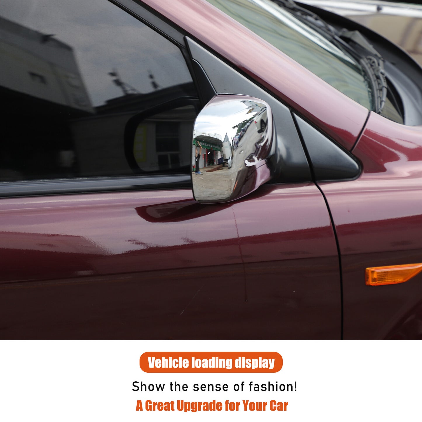 Chrome mirror finish side and rearview mirror cap protector for Honda Pilot 2003-2008 (2 pieces) n