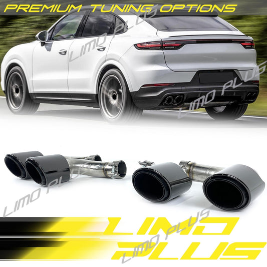 4-piece black exhaust muffler heads for Porsche for Cayenne S 2019-2024 Q