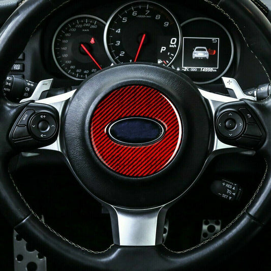 Red Carbon Fiber Interior Steering Wheel Cover Fit for Subaru BRZ for Toyota 86