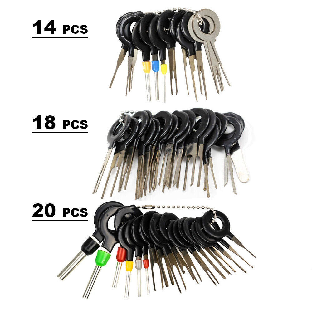 52x Car Wire Terminal Removal Tool Kit Electrical Wiring Crimp Connector Pin Key Q