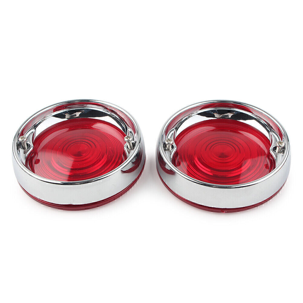 Turn Signal Light Red Lens Cover Bezels Visor Ring for Harley Touring Road Glide Q